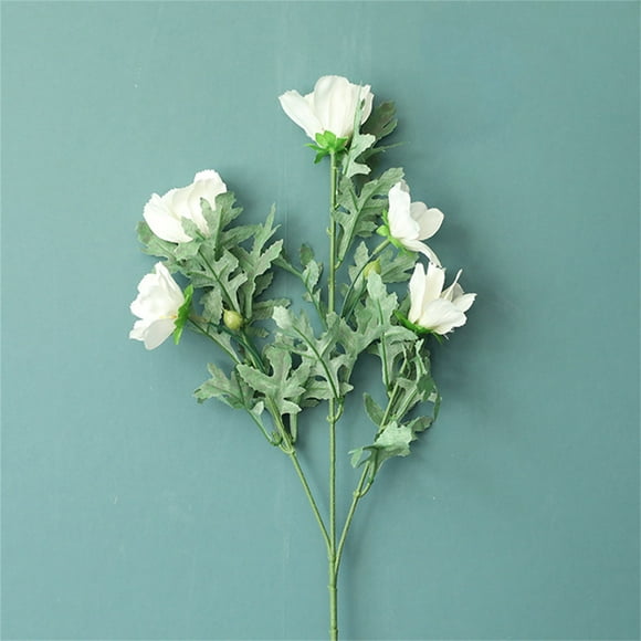 TIMIFIS Artificial Flowers for Outdoors Artificial Silk Fake Chrysanthemum Flowers Leaf Floral Wedding Home Decor Outdoor Faux Plants