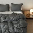 thumbnail image 6 of Simple&Opulence Linen Duvet Cover Set-Pure Linen 3 Pieces Bedding Set, 1 Duvet Cover 104 × 92 Inches and 2 Pillowcases-Coconut Button Collection Soft & Cozy ,Cooling Bedding-Smoky Gray, King, 6 of 7