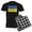 With Checker Pant, variant on CafePress - Ukraine Flag Pajamas - Men's Dark Loose Fit Cotton Pajama Set