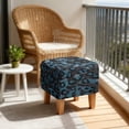 thumbnail image 4 of SCRAWLGOD Leopard Print Gray Blue Stretch Ottoman Slipcover Square Folding Storage Stool Ottoman Cover Breathable Footstool Covers Slipcover Chair Covers for Living Room, 4 of 7