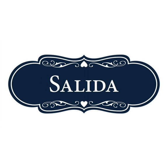 Designer Spanish Salida Sign (Navy Blue / White) - Large