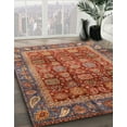 thumbnail image 3 of Ahgly Company Machine Washable Indoor Round Abstract Tiger Orange Brown Area Rugs, 6' Round, 3 of 7