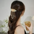 thumbnail image 3 of MUCHENGGIFT Austrian Crystal Hair Clips, White Sparkly Rhinestones Hairpins Barrettes, Cryatal Hollow out Flower Hairgrip Hair Headwear Hair Accessories for Women Girls, 3 of 4