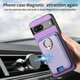 thumbnail image 6 of Allytech Google Pixel 7 Case, Detachable Magnetic Wallet Case with Card Holder & Ring Stand, Support Car Mount, Premium PU Leather Shockproof Durable Protective Slim Case Cover - Purple, 6 of 10