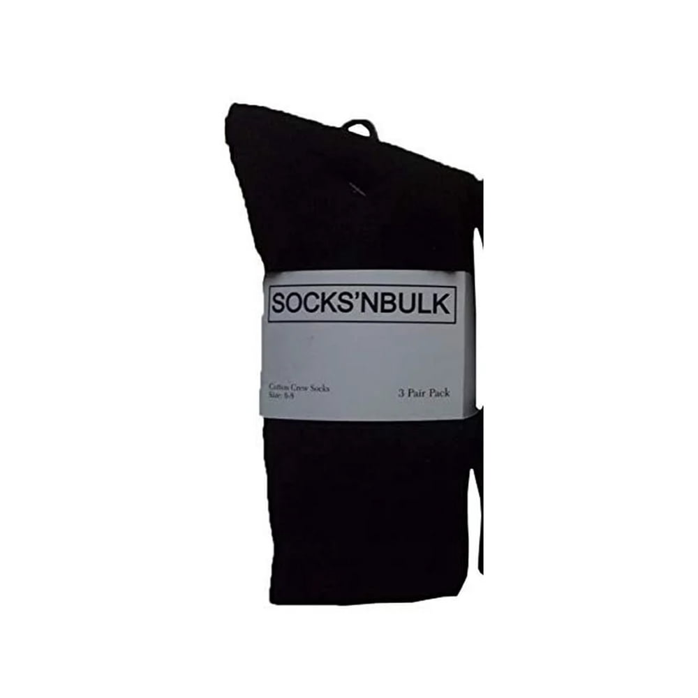 SOCKS'NBULK 60 Pairs Mens Wholesale Bulk Sports Crew, Athletic Socks Case Pack Options, Size 10-13 (Mens - Black Crew)