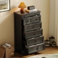 thumbnail image 6 of NEORIVER 6 Drawer Tall Dresser, Modern Farmhouse Black Chest of Drawers with Assembly Video Guide, 6 of 8
