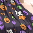 thumbnail image 3 of Cute Halloween Icons Pattern Blanket,Comfortable Soft Flannel Throw Blanket,All Season,Warm Lightweight Blankets for Sofa Bed Couch Living Room Chair,30"x40", 3 of 4
