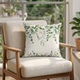 thumbnail image 4 of Pillow Covers 18x18 Set of 2, Sage Green Eucalyptus Square Throw Pillow Covers for Couch/Sofa/Living Room, Farmhouse Weeping Leaves Linen Decorative Soft Pillowcases for Couch Throw Pillows, 4 of 9