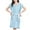 Light Blue, variant on Kaemgyyd Robes for Women Lightweight Short Sleeve V Neck Bathrobe Soft Comfy Quick Dry Sleepwear Knee Length Loungewear with Pockets