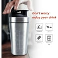 thumbnail image 7 of 500/750ml Stainless Steel Protein Powder Shaker Bottle Leak Proof Water Bottle for Gym Fitness Sport Whey Shakes Cup with Scale (500ml,Silver), 7 of 7