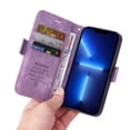 thumbnail image 6 of Dteck Wallet Case for iPhone 13 Pro Max Card Slots Holder Wrist Strap Lanyard Handbag Cover, PU Leather Shockproof Kickstand Magnetic Clasp Flip Folio Case for iPhone 13 Pro Max 6.7 Inch,Purple, 6 of 15
