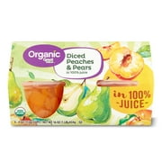 Great Value Organic Diced Peaches & Pears, 4 oz, 4 Count