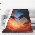 thumbnail image 1 of Fotbe Red And Blue Fire Cloud Dragon Manta de Franela Acolchonada con Estampado, Súper Suave y Esponjosa, Extra Grande para Sofá, Cama, Uso Todo el Año-80"x60", 1 of 7