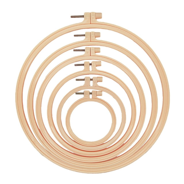 6pcs Embroidery Hoops Plastic Circle Cross Stitch Ring for Art Craft Sewing