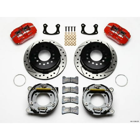 Wilwood Rear Disc Brake Kit Big Ford Red Caliper Drilled