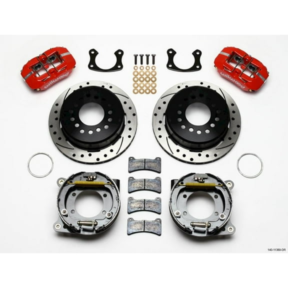 Wilwood Rear Disc Brake Kit Big Ford Red Caliper Drilled