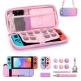thumbnail image 2 of 16 in 1 Nintendo Switch Case Bundle, Includes Switch Carrying Case, Screen Protector, Adjustable Stand & More-pink&purple, 2 of 10