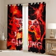 thumbnail image 2 of Manfei Kids Gamepad Controller Black Out Curtains,Console Video Gaming Curtains Pack of 2 (42x63 Each),Red Black Bedroom Curtains For Boys,Luxury Bedroom Decor, 2 of 6