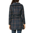thumbnail image 3 of Allegra K Women's Plaid Shawl Collar Belted Wrap Winter Coat, 3 of 6