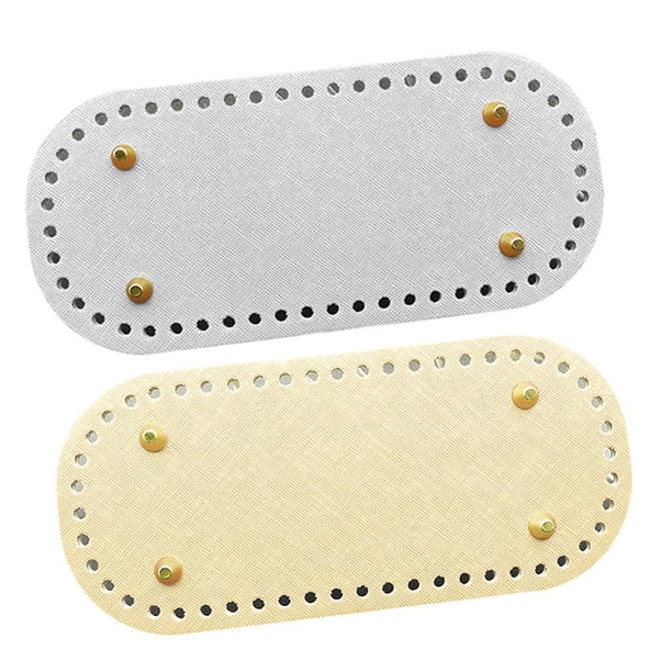 2 piezas 2 de bolsos de hombro de material cuero DIY para uñas, alfombrilla inferior, almohadilla para insertar, fabricación de bolsas Blanco + Salvador bolsos fondos para crochet