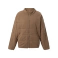 thumbnail image 4 of FOCUSNORM Veste Matelassée à Col Montant Manches Longues Couleur Unie Fermeture Éclair Complète pour Femmes Juniors, 4 of 9