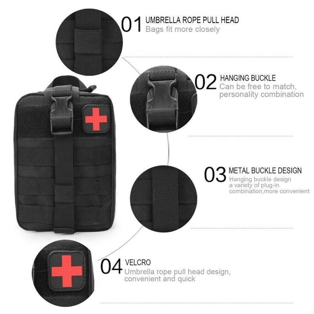 VIIDOO 1000D Rip-Away Molle Admin Pouch – 7.7x4.4x2 Inches, Hook & Loop, Quick Release Panel