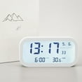 thumbnail image 1 of Scandinavian Style LCD Electronic Clock with 170° Wide Angle Display, Alarm Function, Day Date Temperature Indicator, and Luminous Feature for Desktop or Wall Mounting, 1 of 7