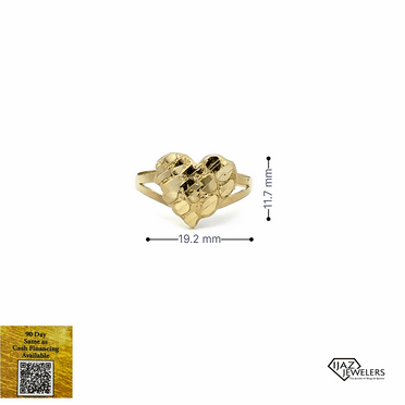 10K Gold Med Nugget Heart Ring