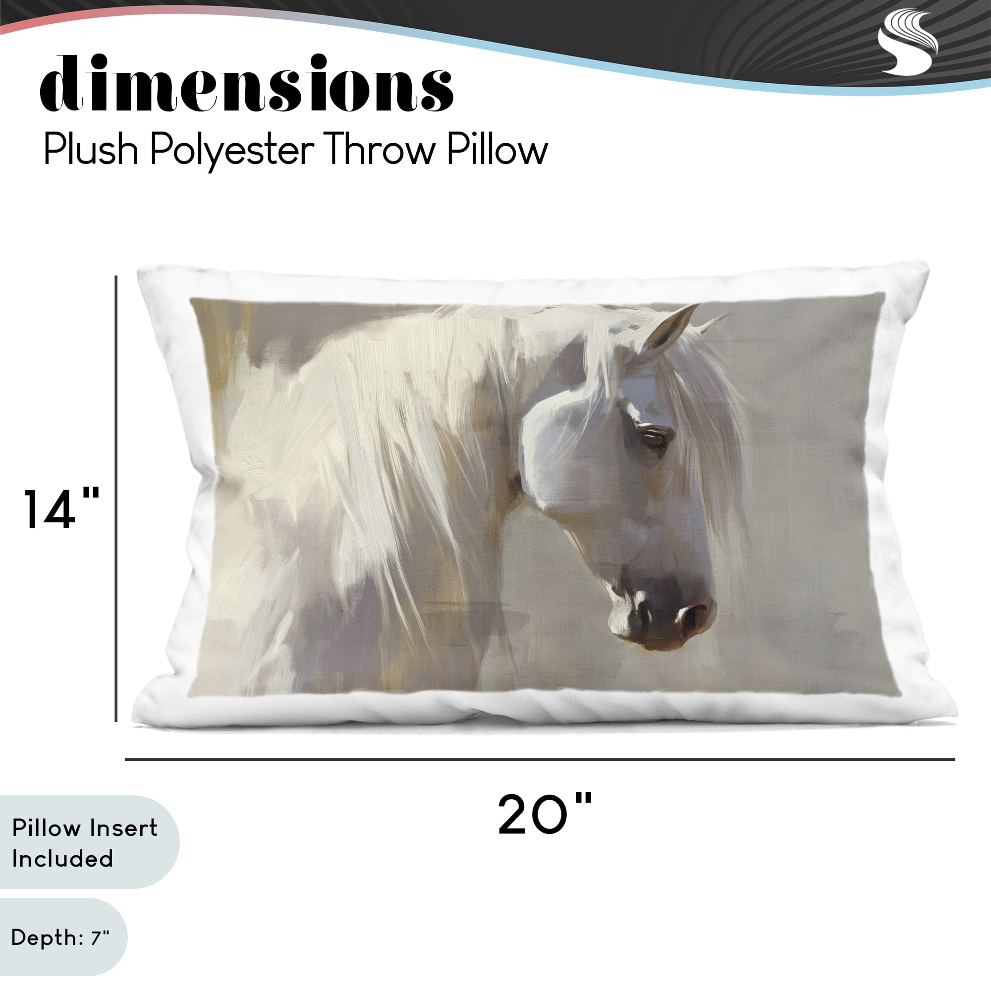 Stupell Industries White Moon Horse Decorative Printed Throw Pillow, design by Svetlana Aleynikova
