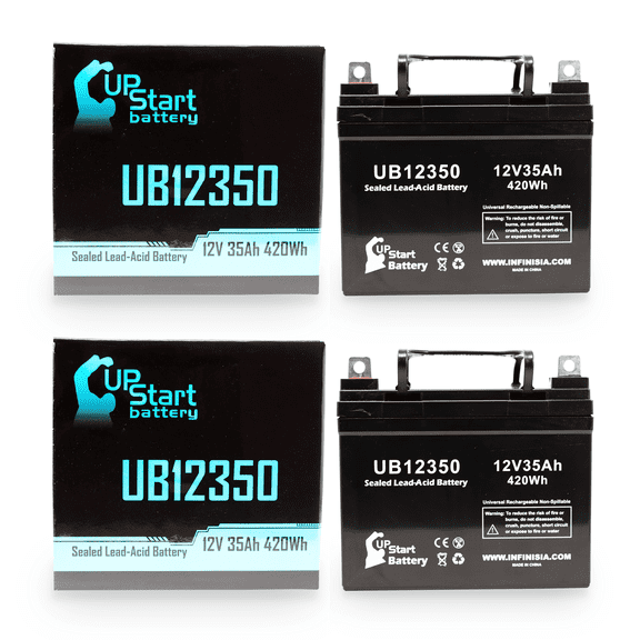 2x Pack - Compatible KUBOTA G2460 Battery - Replacement UB12350 Universal Sealed Lead Acid Battery (12V, 35Ah, 35000mAh, L1 Terminal, AGM, SLA)