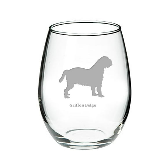 Griffon Beige Deep Etched Stemless Red Wine Glass