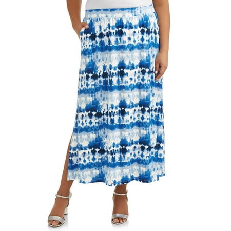 Women's Plus Size Super Soft Elastic Waistband Knit Maxi (Best Skirt Style For Plus Size)