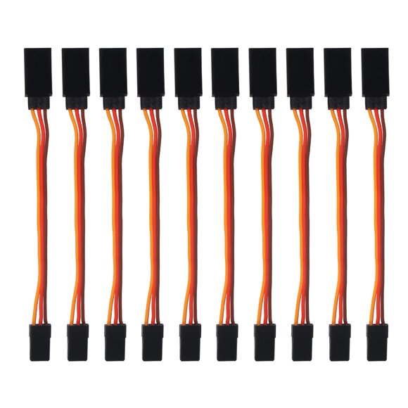 Aceirmc 10 Pcs Câble d'Extension Servo 3 Broches Femelle à Mâle Connecteur de Fil Jr pour Voiture Rc Avions Télécommande (10Cm)