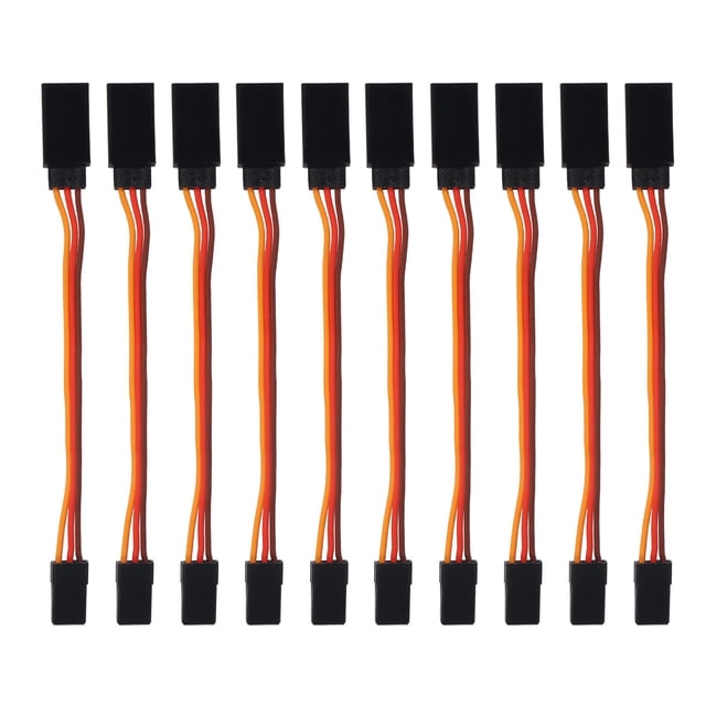 Aceirmc 10 Pcs Câble d'Extension Servo 3 Broches Femelle à Mâle Connecteur de Fil Jr pour Voiture Rc Avions Télécommande (10Cm)