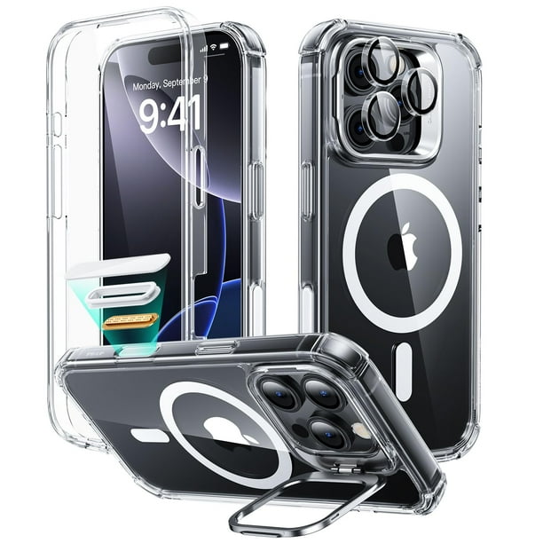 Funda ESR para iPhone 16 Pro con soporte, control de cámara transparente