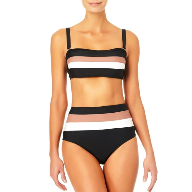 Time and Tru Women's and Women's Plus Size Colorblock Swim Top