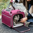 thumbnail image 4 of Pet Carrier for Large and Medium Cats up to 25 Lbs,Soft-Sided Pet Carrier for Big Medium Cats and Puppy Dog Carriers Cat Carriers,TSA Airline Approved Pet Privacy Protection Travel Carrier - Pink, 4 of 8