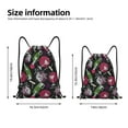 thumbnail image 4 of Drawstring Backpack - Wine Bottle Print No.9019 Splash Proof Small Drawstring Gym Bag for Women Men, Cinch Sports String Bag Backpack for Travel Swimming Beach, 4 of 8