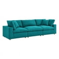 thumbnail image 2 of Modway Commix 3 Piece Down Filled Overstuffed Sectional Sofa Set in Teal, 2 of 5