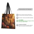 thumbnail image 2 of Canvas Tote Bag for Women Girls Design Print Lions in Flowers Tote, 2 of 8