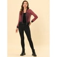thumbnail image 4 of INSPIRE CHIC Veste Bomber à Manches Longues Transparente pour Femmes Rouge P, 4 of 4