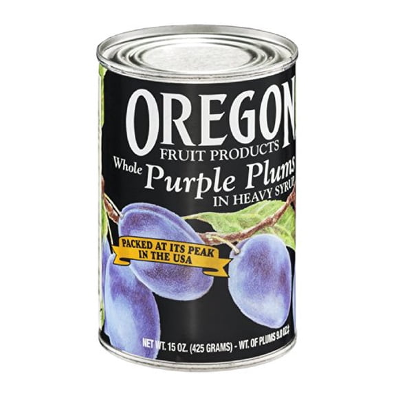 Oregon - All-Natural Purple Plums in Syrup - 15 Oz, Case of 8