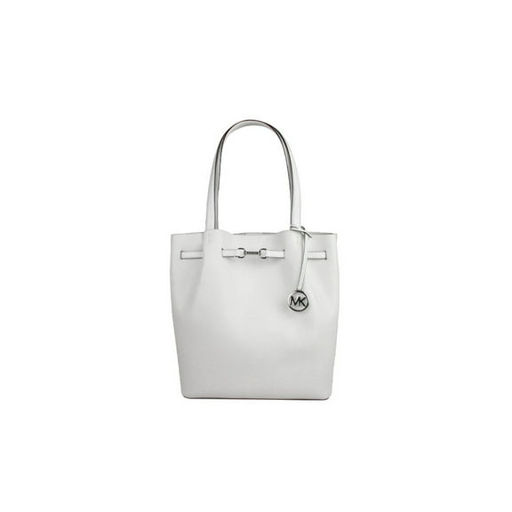 Michael Kors Outlet Carson Large Pebbled Leather Tote Bag - Optic White