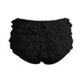 thumbnail image 4 of DHFJKG Women's Lace Trim Shorts Summer Layered Ruffle Trim Bloomers Shorts Cute Mini Pumpkin Pants Solid Color Low Rise Versatile Bottoms, 4 of 5