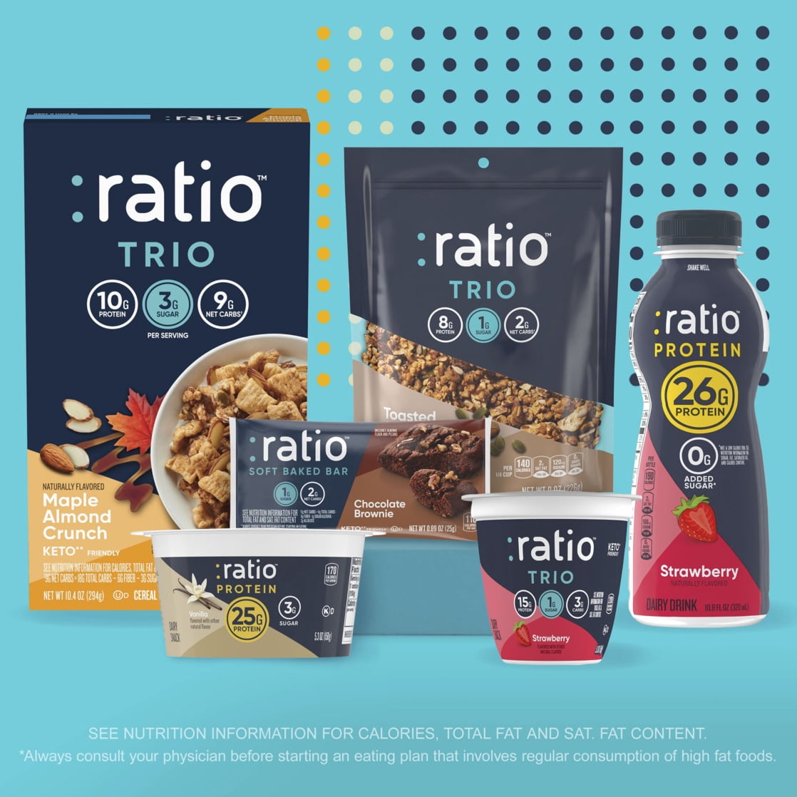 (4 pack) Ratio Soft Baked Bars, Chocolate Chunk Cookie, 1g Sugar, Keto Friendly, 5.34 oz (6 Bars)