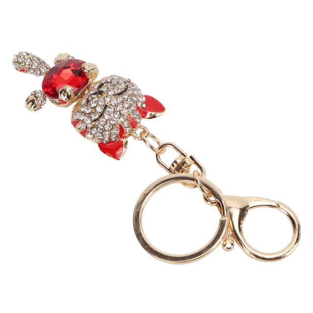 Key Chains, Small Compact Metallic Luster Cute Vivid Shiny Rhinestones Zinc Alloy Metal Key Chains for School Bags for Backpacks