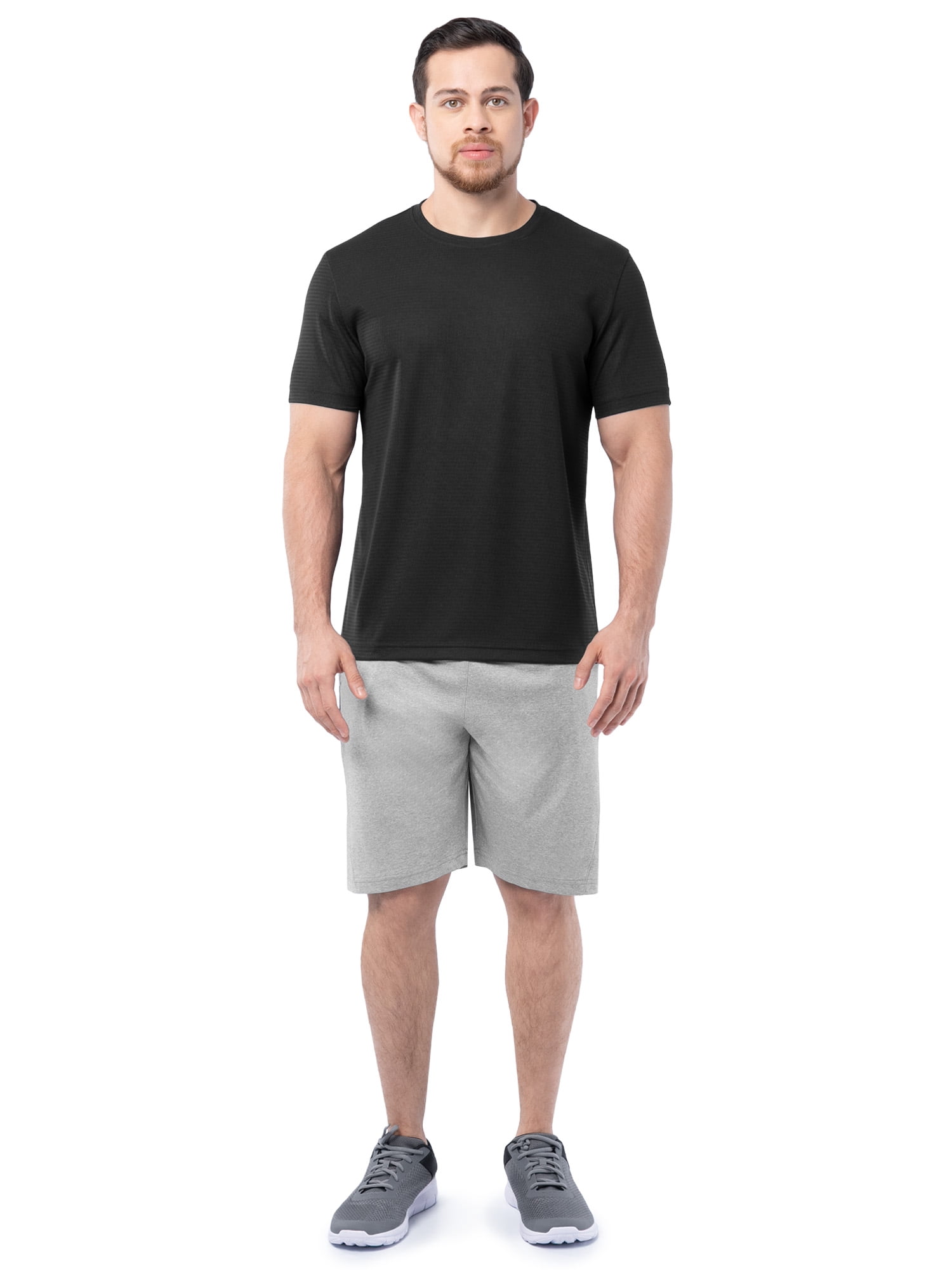 Athletic Works Men's and Big Men's Core Linear Mesh Active Short Sleeve Tee, Sizes S-3XL