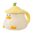 thumbnail image 1 of Taza de café de cerámica, taza de desayuno, gran capacidad, adorable para el hogar, la cocina, el agua. Amarillo, 1 of 9
