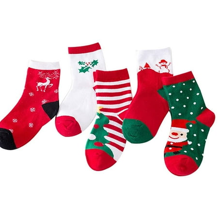

Cosstcosstokner Christmas Socks Children Socks Christmas Gift Kid Socks for Kid Boy Girl 10 Pairs (Age 5-7)