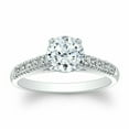 thumbnail image 3 of 2 cts Certified D Colorless Round Moissanite, 18K White Gold Plated, 6 Prong Solitaire Engagement Ring, Wedding Ring , Anniversary Ring for Her, 3 of 3